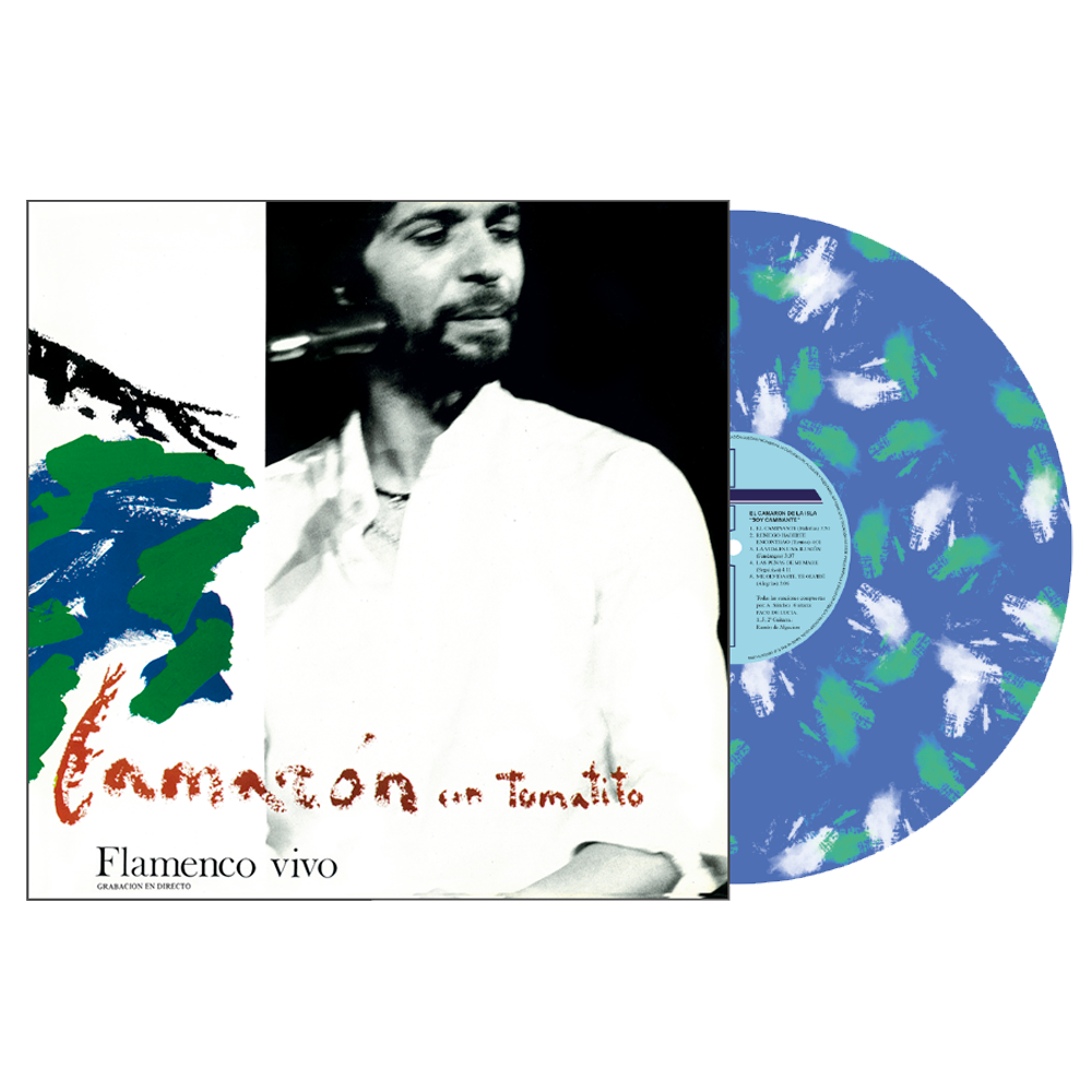Flamenco Vivo - Vinilo (Color Azul con Efecto Splatter Verde y Blanco)