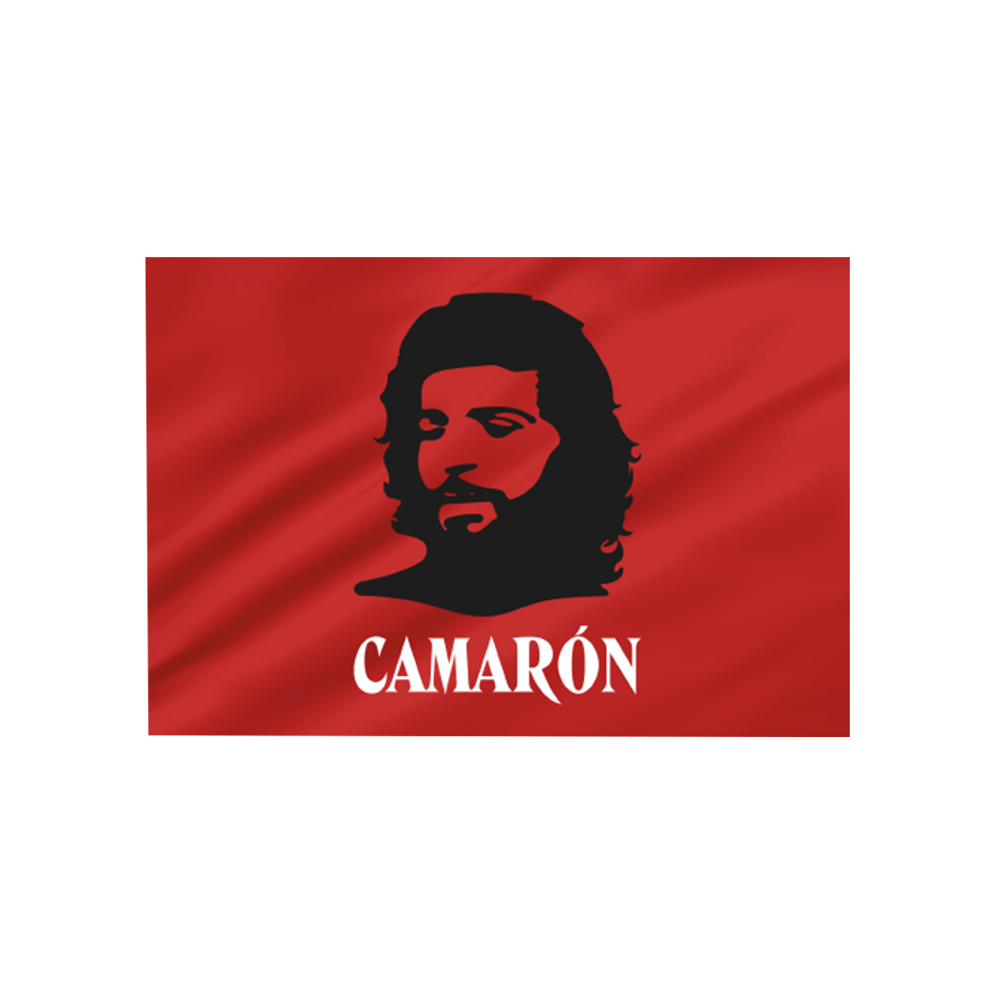 Bandera Roja Silueta Camarón