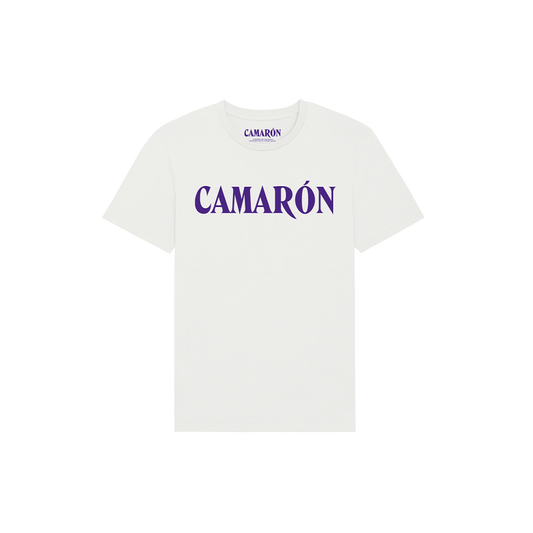 Camiseta Blanca Logo Camarón Morado