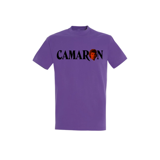 Camiseta Morada Camarón Logo Fotográfico