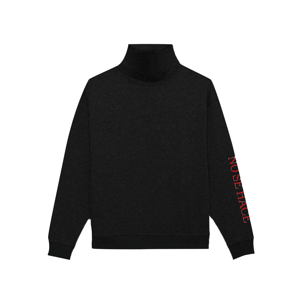 Sudadera Negra Camarón Chimenea Rojo