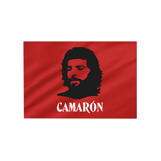 Bandera Roja Silueta Camarón