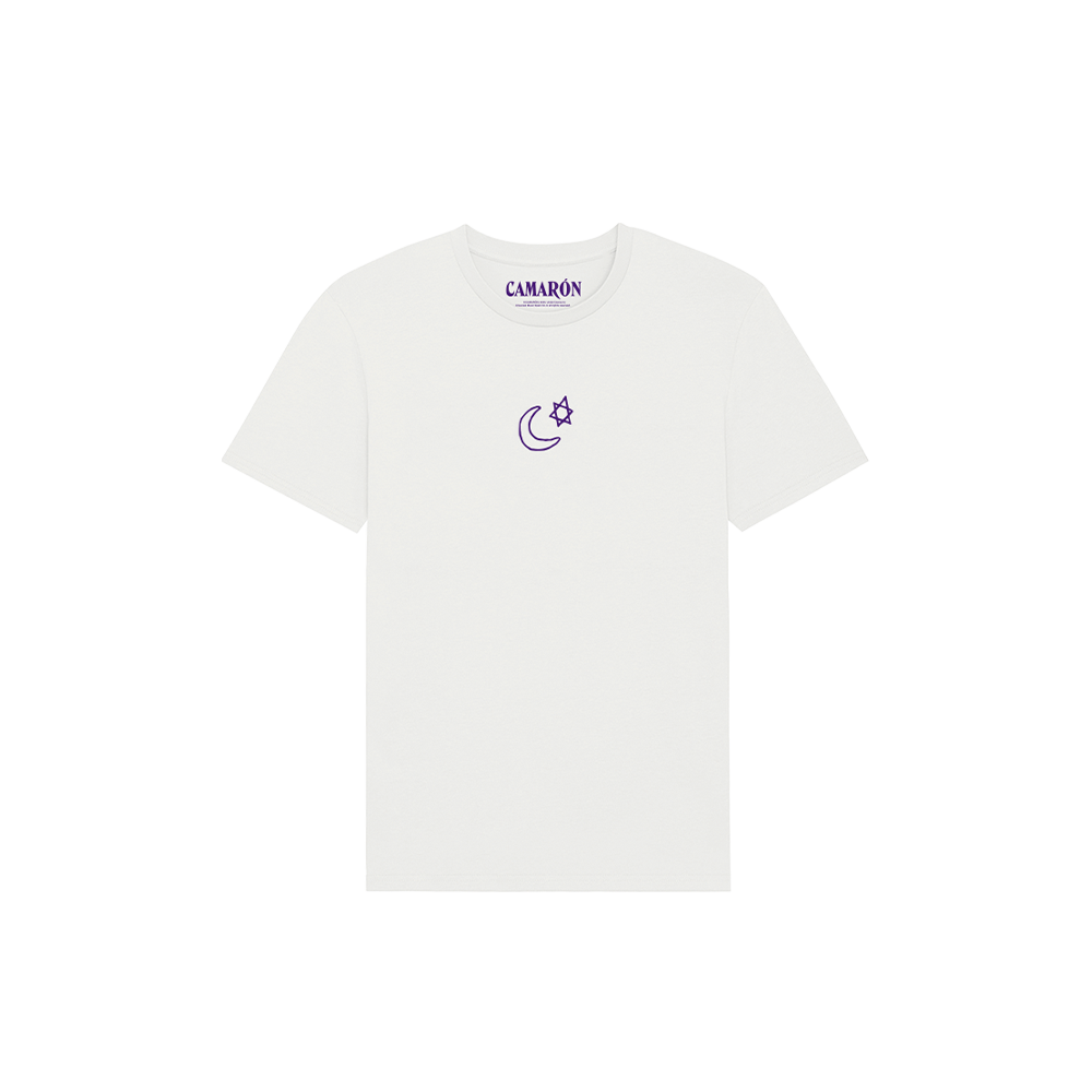 Camiseta Blanca Logo Camarón Morado